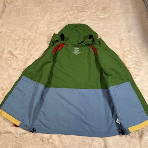 L.L.Bean Womens Colorblock Aztec Southwestern Hooded Anorak Windbreaker Sz M - Picture 3 of 9